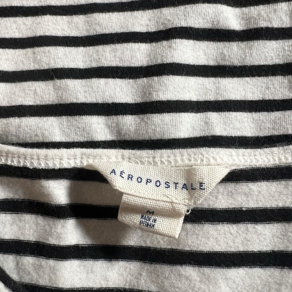 Aeropostale Black + White Stripe Nautical Baby Doll Bodycon Dress w/ Corset Tie - Picture 6 of 8